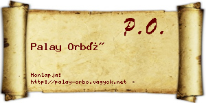 Palay Orbó névjegykártya